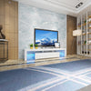 Large 200CM LED TV Stand Cabinet Unit Modern High Gloss Door LED Light White