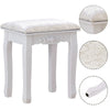 Vintage Dressing Table Stool Baroque Floral Padded Seat Piano Chair Make-Up Seat