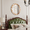 Round Wall Decorating Mirror with Glass Piece Accent Mirror for Home Decor 23.6“