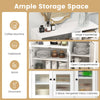 Industrial Side Cabinet Kitchen Sideboard Wooden Cupboard w/Adjustable Shelves
