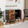 Industrial Storage Cabinet Floor Standing Wooden Sideboard Accent Side Cabinet