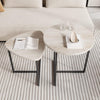 Round Coffee Table Set of 2 Small Coffee Table Living Room Tables,Metal Frame...