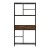 Vertical Bookcase Bookshelf Ladder Shelf Display Storage Rack Shelf w/ 2 Drawers