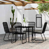 5 Piece Garden Dining Set Black vidaXL