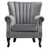 Grey Chesterfield Wing Back Armchair Queen Anne High Back Fireside Winged Chair