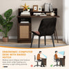 Computer Desk Writing Study Desk Workstation Table w/ Storage Cabinet & Hutch