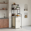 Retro Steel Frame Kitchen Storage Rack with 3 Shelves Floor Standing for Fridge