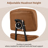 Leathaire Computer Chair Ergonomic Office Chair w/Spring Cushion Seat-Brown