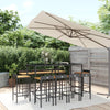 GuyAna 11 Piece Garden Bar Set Black Poly Rattan& Solid Wood AcaciaOutdoor N2G9