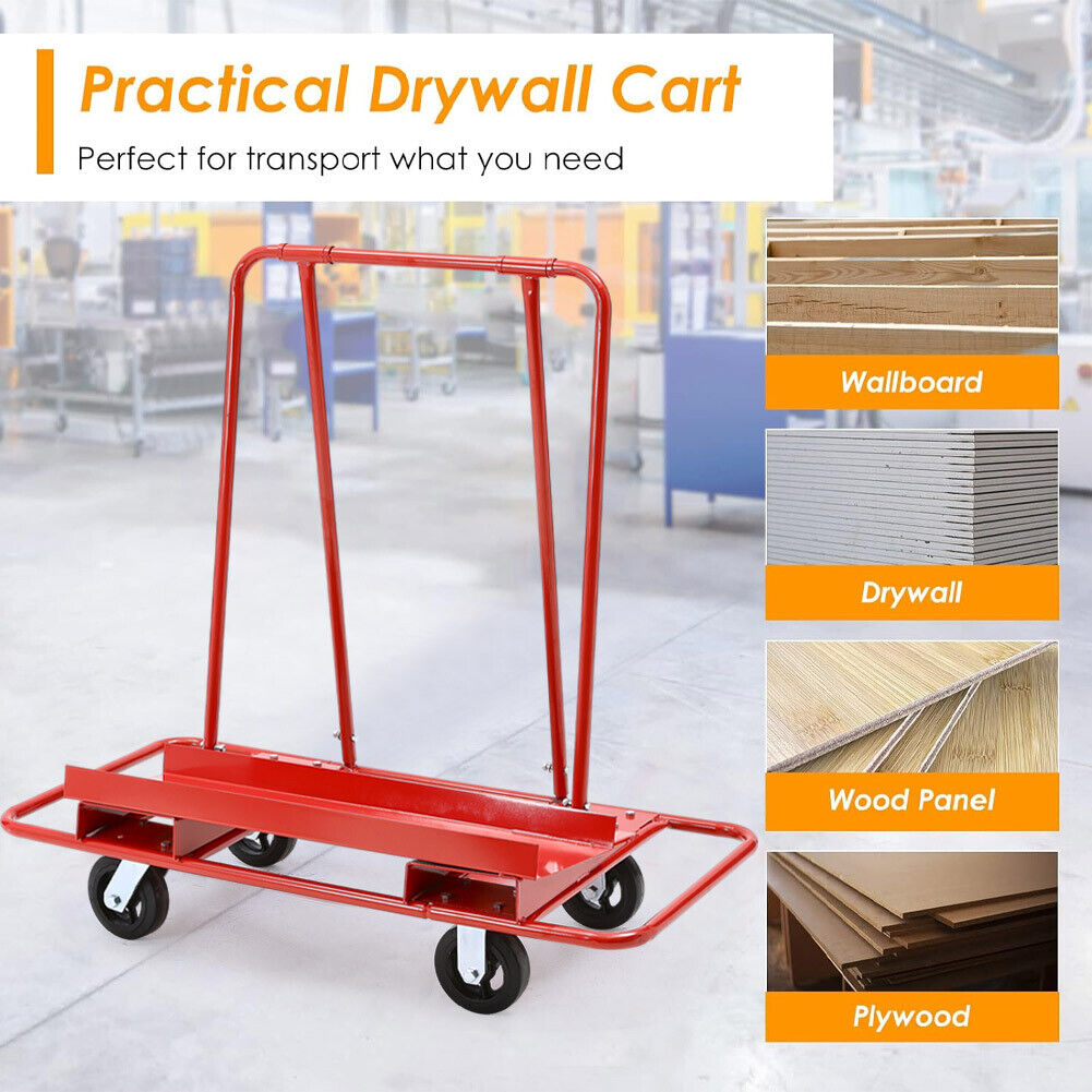 Heavy Duty Plasterboard Trolley Drywall Cart Wheeled Sheetrock Boards ...