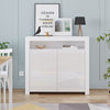 High Gloss 2 Doors Matt Body Sideboard Cupboard Kitchen Buffet Cabinet with LED