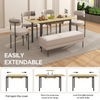 Wooden Expandable Dining Table Space Saving Compact 4-6 Seat Desk with Storage