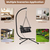 Garden Patio Hanging Swing Chair Rustproof Metal Frame Hammock Chair w/Stand