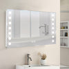 Illuminated Bathroom Mirror With LED Light Clock Demister Pad Touch Switch
