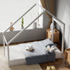 Kids Single House Bed Frame Children Toddler Pine Wooden Bed Floor Style Bedroom