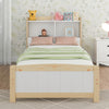 3ft Single Size Bed Single Bed Pine Wooden Kids Bed Frame with Storage Headboard