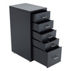 Metal 5 Drawers Filing Pedestal Cabinet Mobile Under Desk Office Chest of Drawer