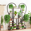 2X Heart-shape Plant Stand Flower Shelf 20 Pots Holder Stand Rack Large Capacity
