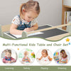 Kids Table and Chair Set w/ Storage and Paper Roll Holder-Green
