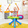 Kids Musical Instrument Electronic Rock Band Big Drum Set w/ Microphone Chair