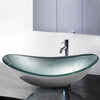 Bathroom Sink Bowl Wash Basin Countertop Tempered Glass Vanity w/ Pop up Drainer