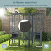 Large Wooden Cat House Kitten Cage Enclosure Walk-in Cat Kennel with 7 Platforms