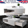 Wooden Coffee Table With Storage Drawer Shelf Living Room Furniture Multipurpose