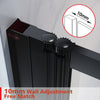 Over Bath Shower Screen 4 Folding Black Frame Safety Clear Glass Panel 1000x1400