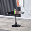 Modern Black Round Table with Metal Legs Living Dining Room Kitchen Furniture