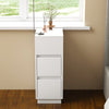 Slim Bedside Tables,Small Narrow Side End Tables w/ Drawers for Bedroom, Living