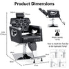 Styling Salon Barber Chair Swivel Hairdressing Chair 6-Level Adjustable Headrest