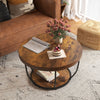 Home Accent Table 2-Tier Round Coffee Table w/ Storage-Coffee