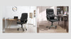 Executive Computer Office Desk Chair High Back Faux Leather Swivel Chair Black