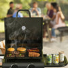 Garden Barbecue Smoker Burner Charcoal Grill Thermometer Outdoor Cooking Folding