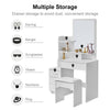 Dressing Table Make-Up Desk Stool Set w/ Mirror Drawer Bedroom Furniture Storage