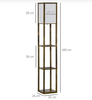Industrial Floor Lamp Tall Rustic Display Cabinet Vintage Standing Light Shelf