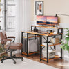 Flamaker Computer Desk with Shelves Home Office Study PC Table Workstation
