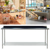 2 Tier Commercial Kitchen Work Bench StainlessSteel Work Prep Table/Wheels 2-6FT