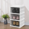 3/6x Clear Plastic Shoe Storage Box Stackable Foldable Boxes Trainers Organiser
