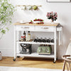3-Tier Rolling Utility Cart with Lockable Casters-White