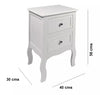 2 x White Bedroom Bedside Table Unit Cabinet Nightstand with 2 Drawers in Each