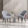 Set of 2 Dining Chairs Linen Padded Seat Chairs Home Office Commercial Furniture