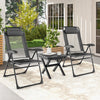 Patio Folding Chairs Set of 2 Outdoor Reclining Chairs Adjustable Outdoor Lounge