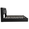 4ft6 Double Ottoman Gas Lift Up Upholstered Bed Frame W/ Storage Headboard Black