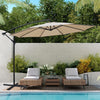 3M Banana Parasol Sun Shade Patio Hanging Umbrella Cantilever Canopy Beige