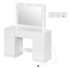 Elegant LED Vanity Dressing Table with Mirror & Stool – Makeup Desk Organizer