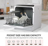 Table Top Dishwasher, Mini Countertop Dishwasher with 6 Programs, Built-in 5L