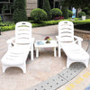Folding Garden Reclining Sun Lounger Chair Bed Pool Seat Recliner Beach Camping