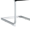 Dining Chairs Set of 2 Cantilever Chairs with Stylish Chrome Metal Frame Black
