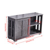 Modern Grey 2 Sliding Doors 2-Tier Shelves Sideboard Storage Cabinet Kitchen